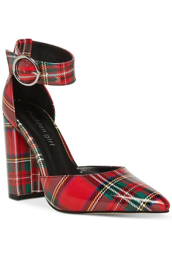 Womens Saaxon Patent Ankle Strap Pumps