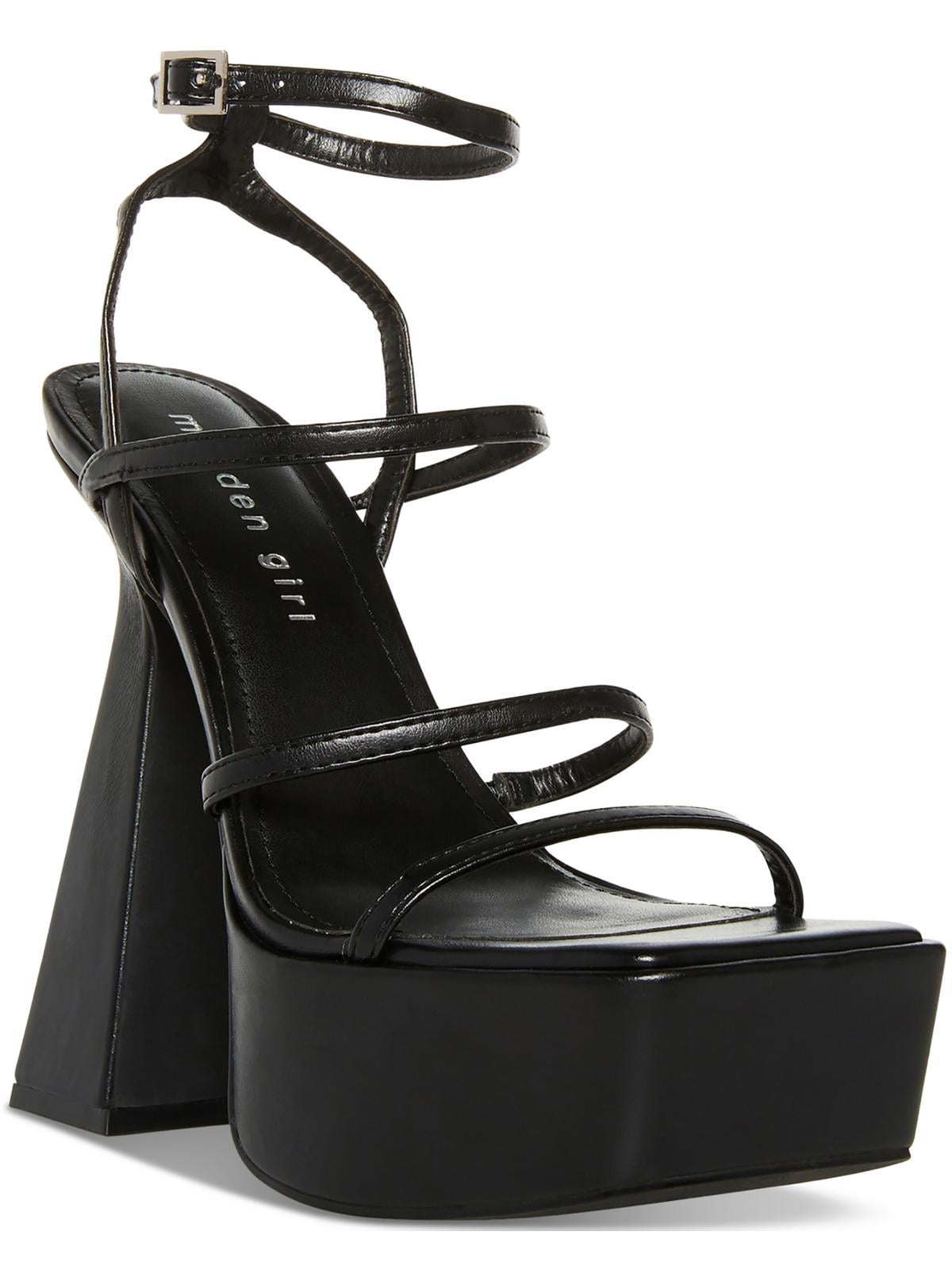 Madden Girl Womens Strenght Faux Leather Strappy Platform Heels Walmart