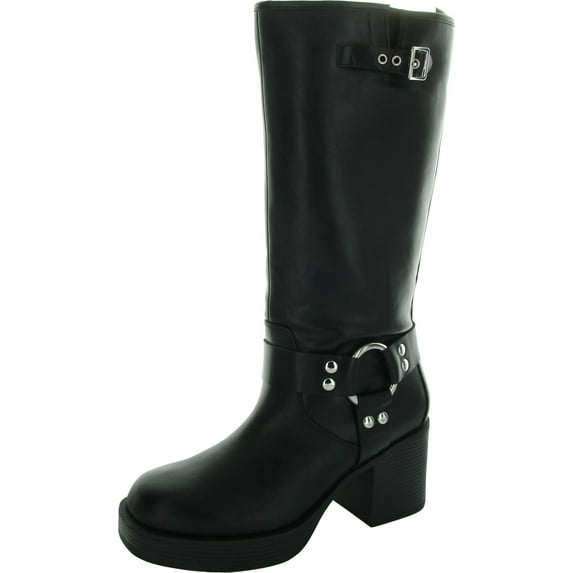 Madden Girl Womens Touring Tall Faux Leather Knee-High Boots