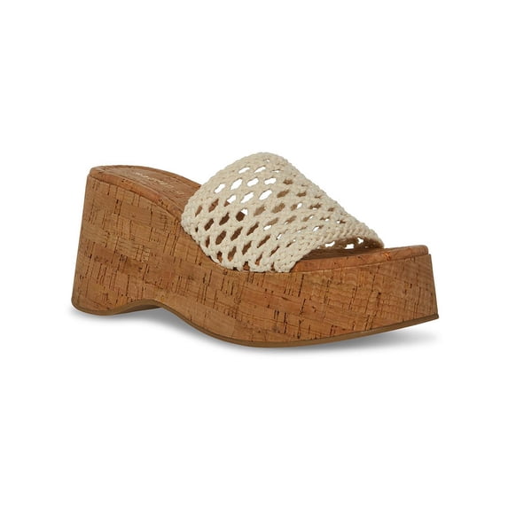 Madden Girl Womens ZAHARRA Square Toe Wedge Wedge Sandals