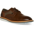 Madden Men's Vypper Brown Leather Oxford Mixed Media Dress Shoes, Size