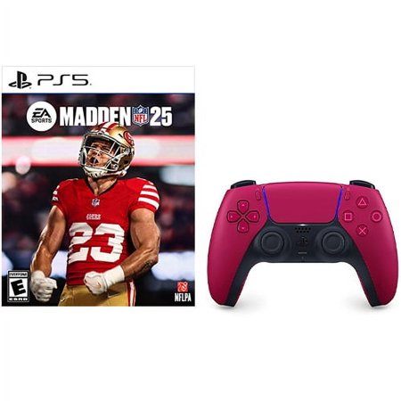Madden NFL 25 Standard Edition + PlayStation 5 DualSense Wireless Controller Cosmic Red - For PlayStation 5 - Rated E (Everyone) - Sports Game