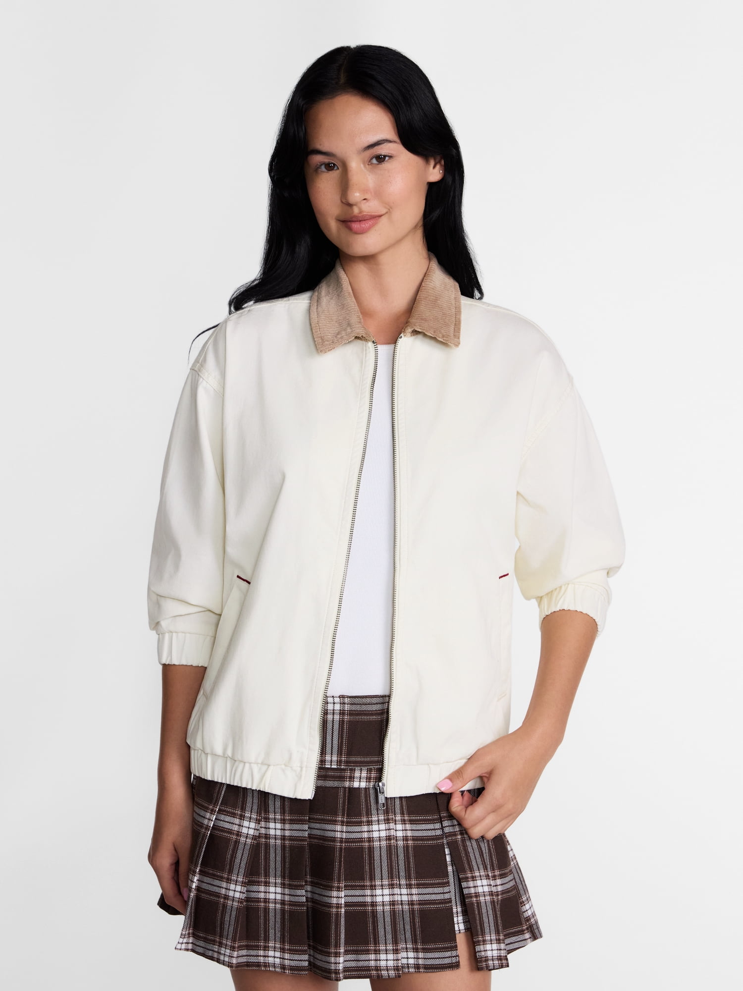 Madden NYC Women's Cotton Twill Bomber Jacket, Sizes XXS-XXL