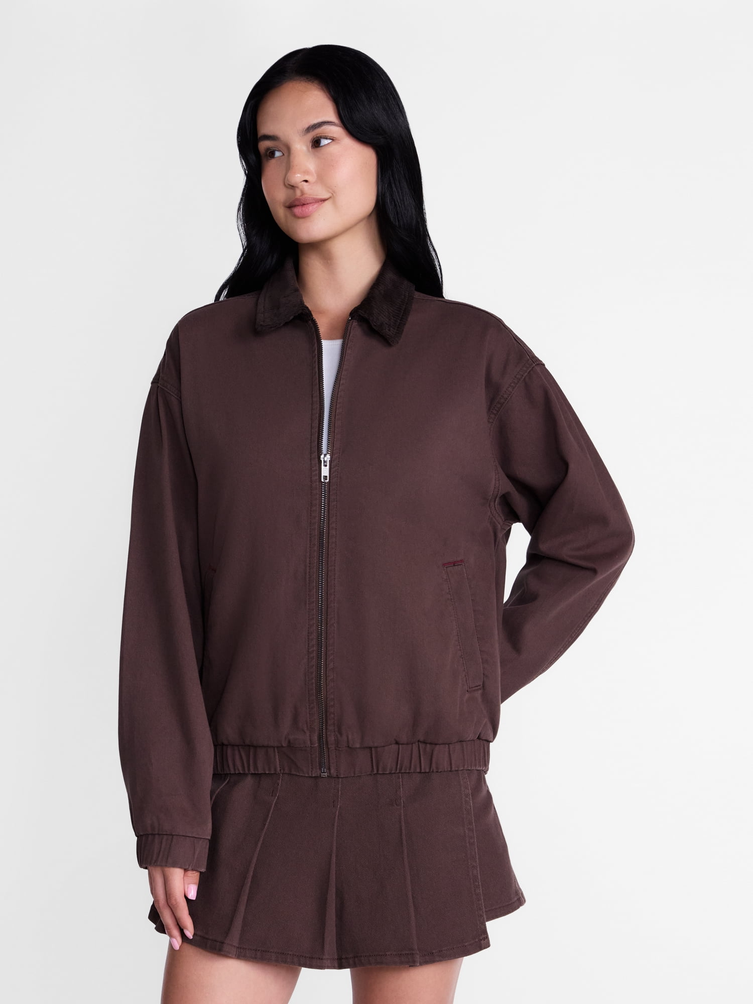 Madden NYC Women's Cotton Twill Bomber Jacket, Sizes XXS-XXL