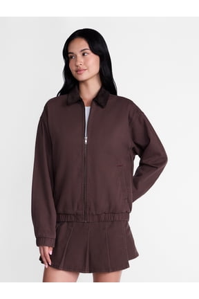 Women's Cotton Twill Bomber Jacket, Sizes XXS-XXL