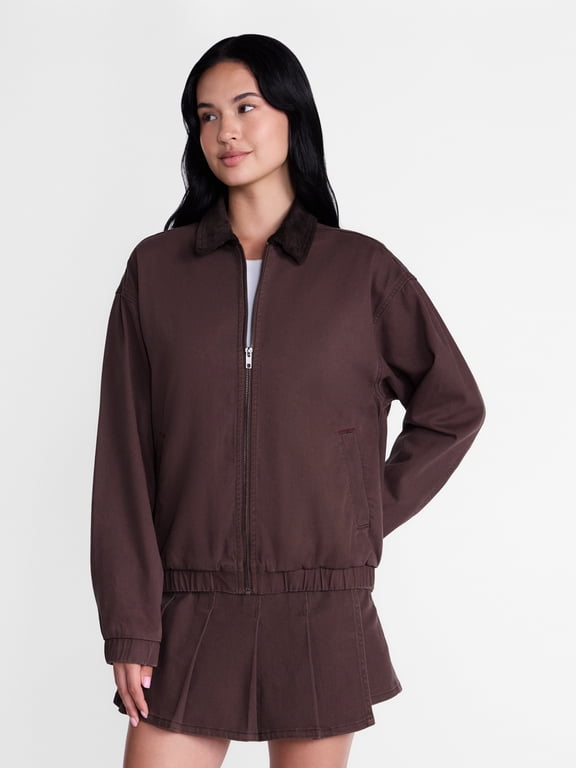 Women's Cotton Twill Bomber Jacket, Sizes XXS-XXL