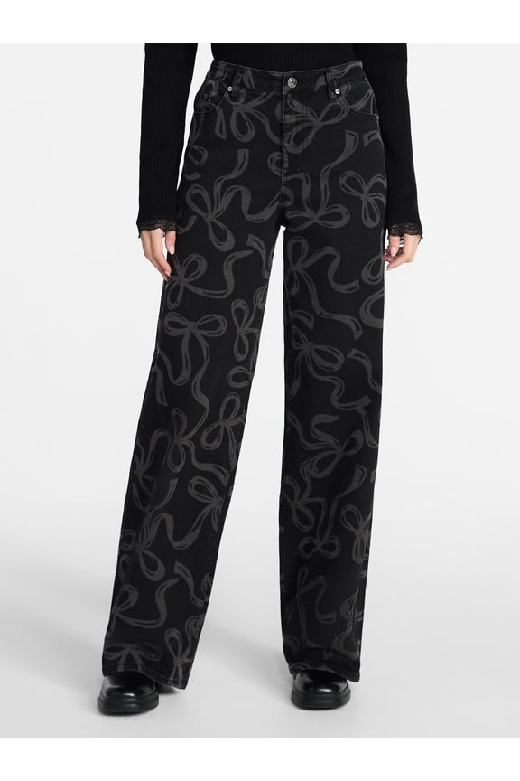 Women's Bow Print Jeans, 32" Inseam, Sizes 00-18