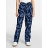 Madden NYC Women's Bow Print Jeans, 32" Inseam, Si
