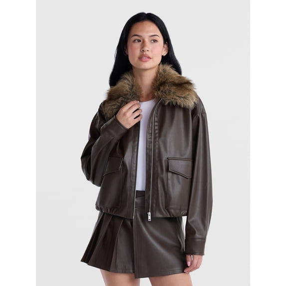 Madden NYC Women's Faux Fur Bubble Jacket, Sizes XXS-XXL