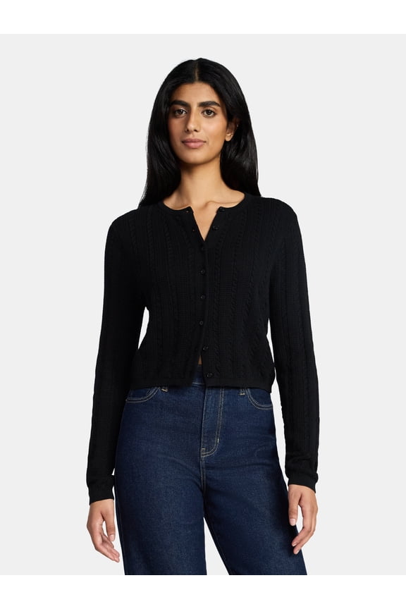 Women's Cable Cardigan, Sizes XXS-XXL