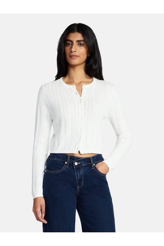 Women's Cable Cardigan, Sizes XXS-XXL