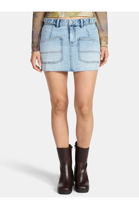 Women's Denim Pocket Mini Skirt, Sizes XXS-XXL