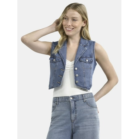 Madden NYC Women's Denim Vest, Sizes XXS-XXL