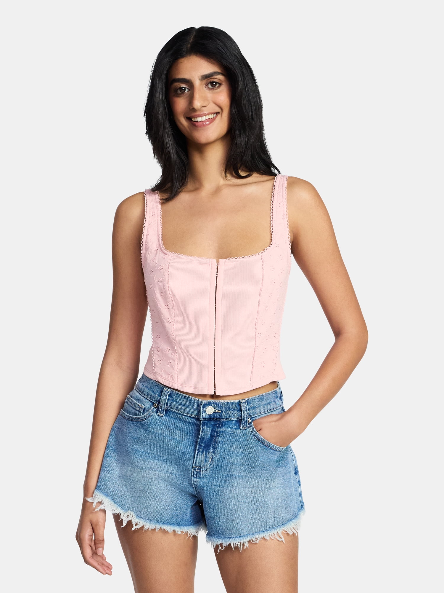 Madden NYC Women's Eyelet Corset Top, Sizes XXS-XXL - Walmart.com