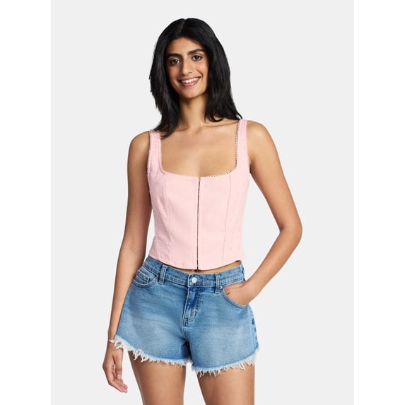 Madden NYC Women's Eyelet Corset Top, Sizes XXS-XXL