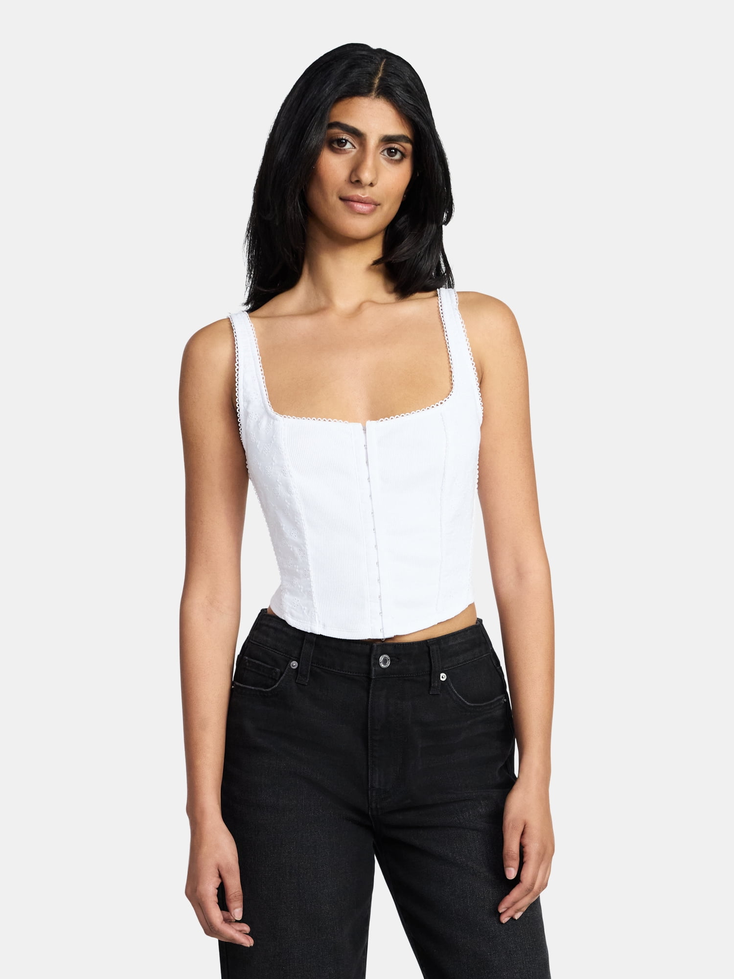 Madden NYC Women's Eyelet Corset Top, Sizes XXS-XXL