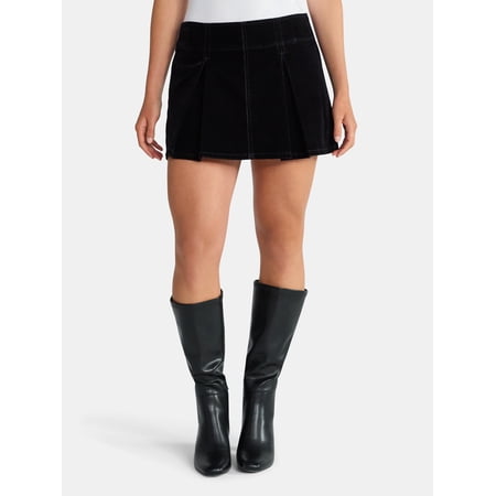 Madden NYC Women's Flocked Pleated Mini Skort, Sizes XXS-XXL