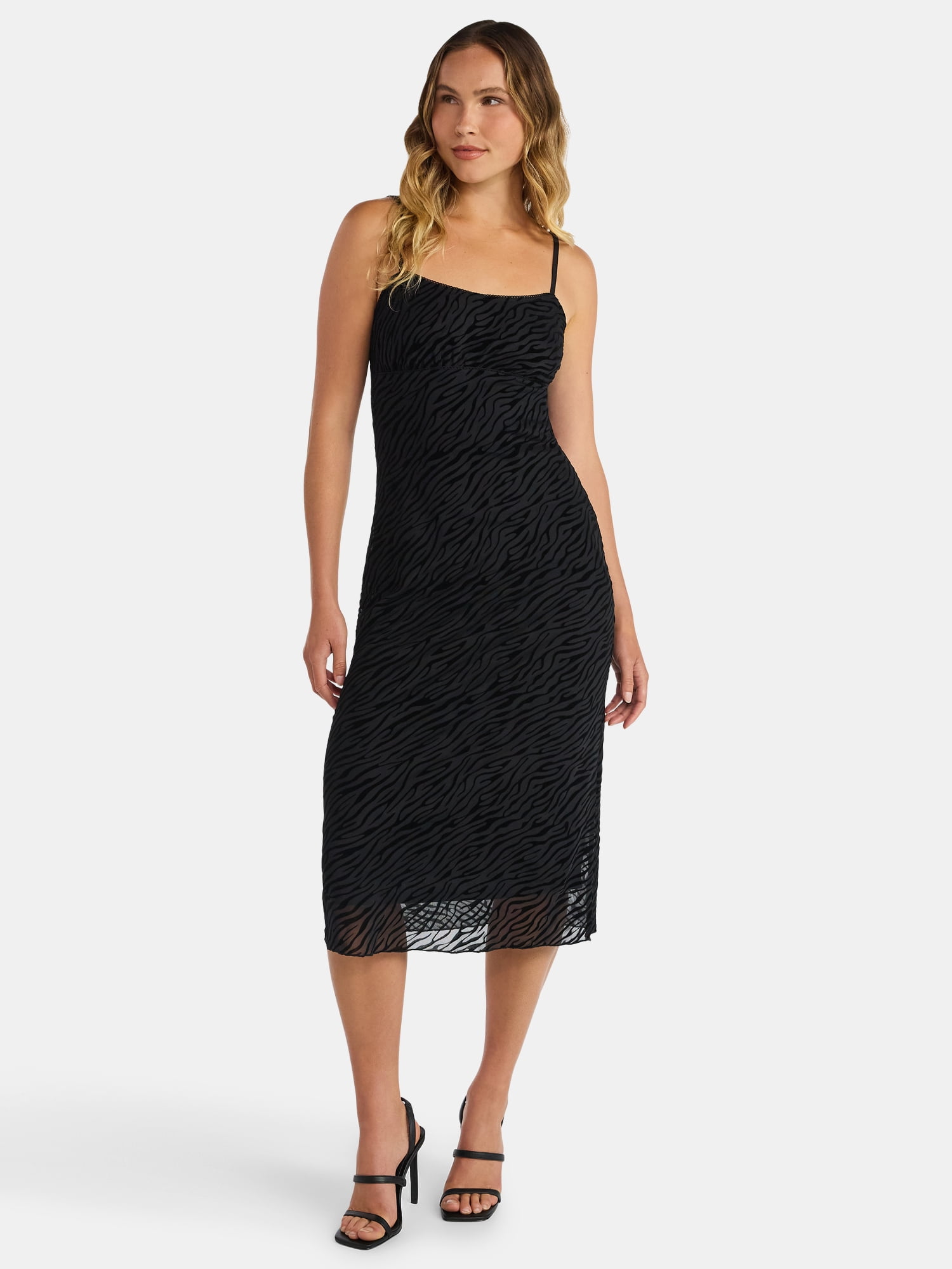 Madden NYC Flocked Dress Women s