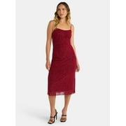 MADDEN NYC Women’s Burnout Velvet Midi Dress, Sizes XXS-XXL