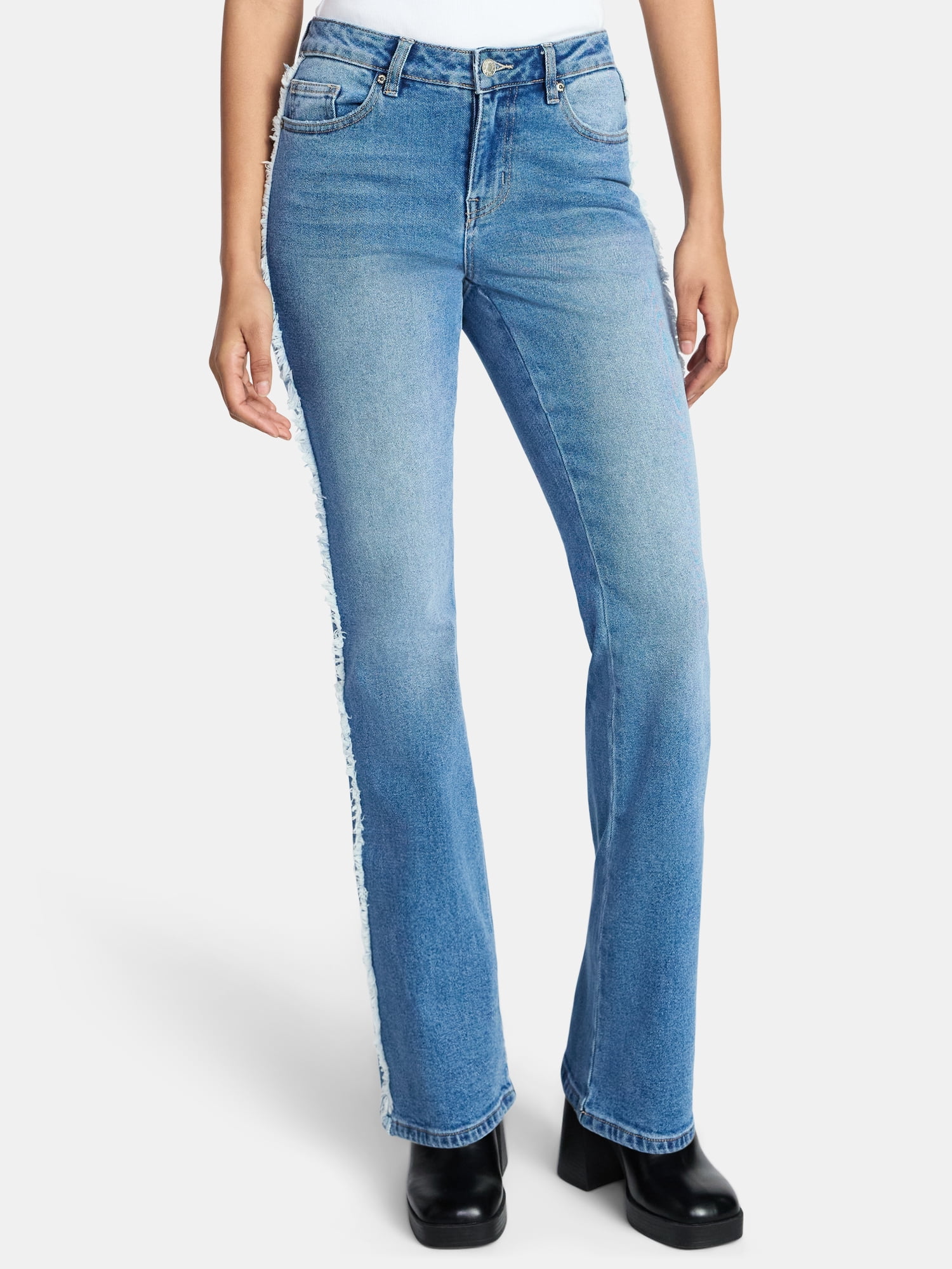 Madden NYC Women's Frayed Seam Bootcut Jeans, Sizes 00-18
