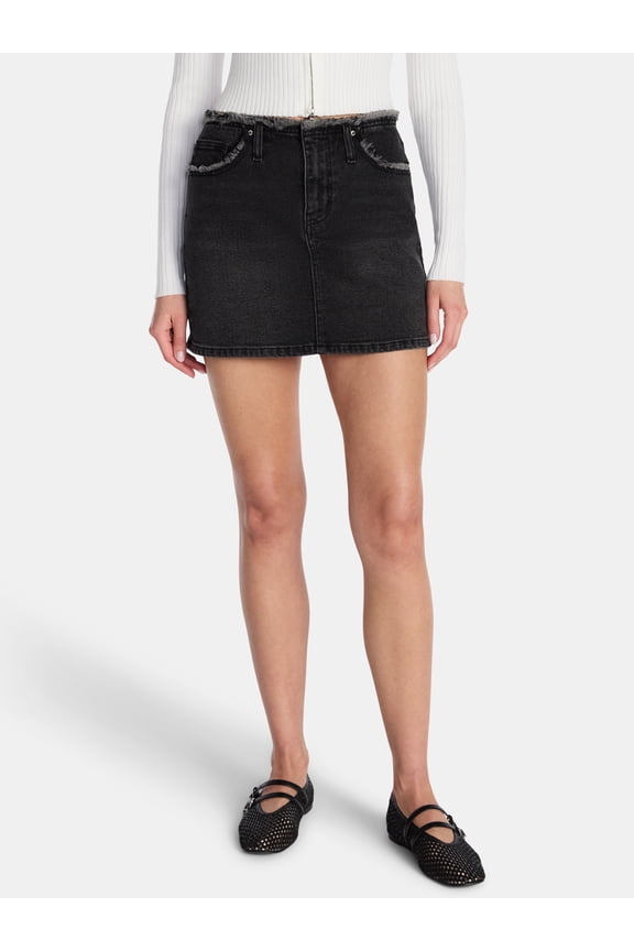 Women's Fray Mini Skirt, Sizes XXS-XXL