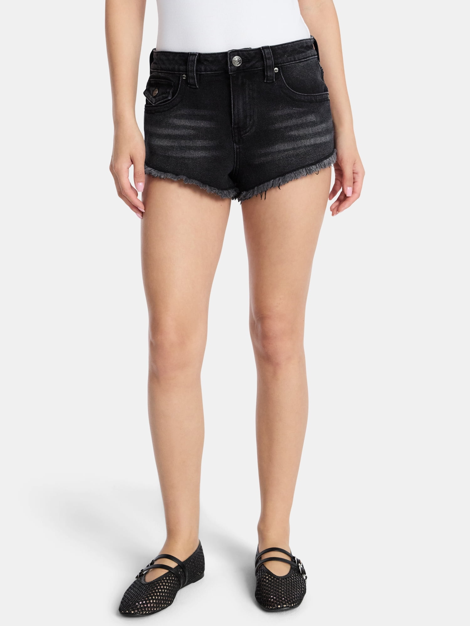 Madden NYC Women’s Frayed Denim Shorts, Sizes 00-18