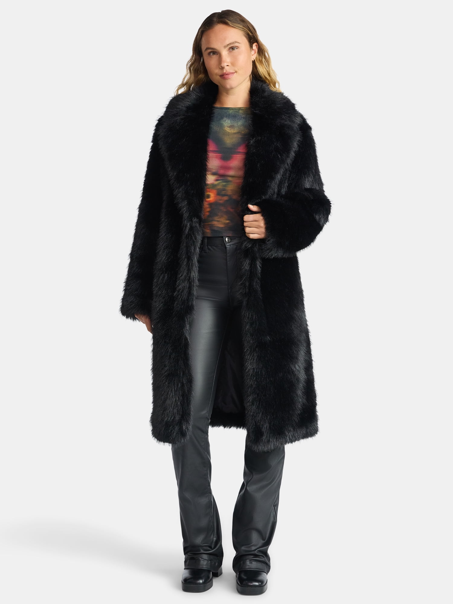 Madden NYC Women's Oversized Faux Fur Coat, Sizes XS-XXXL