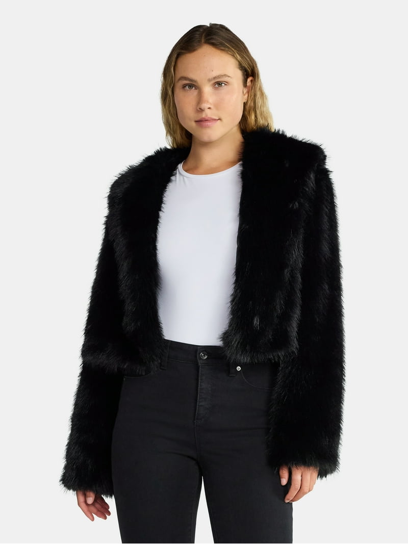 Madden NYC Women's Faux Fur Cropped Jacket, Sizes XXS-XXL