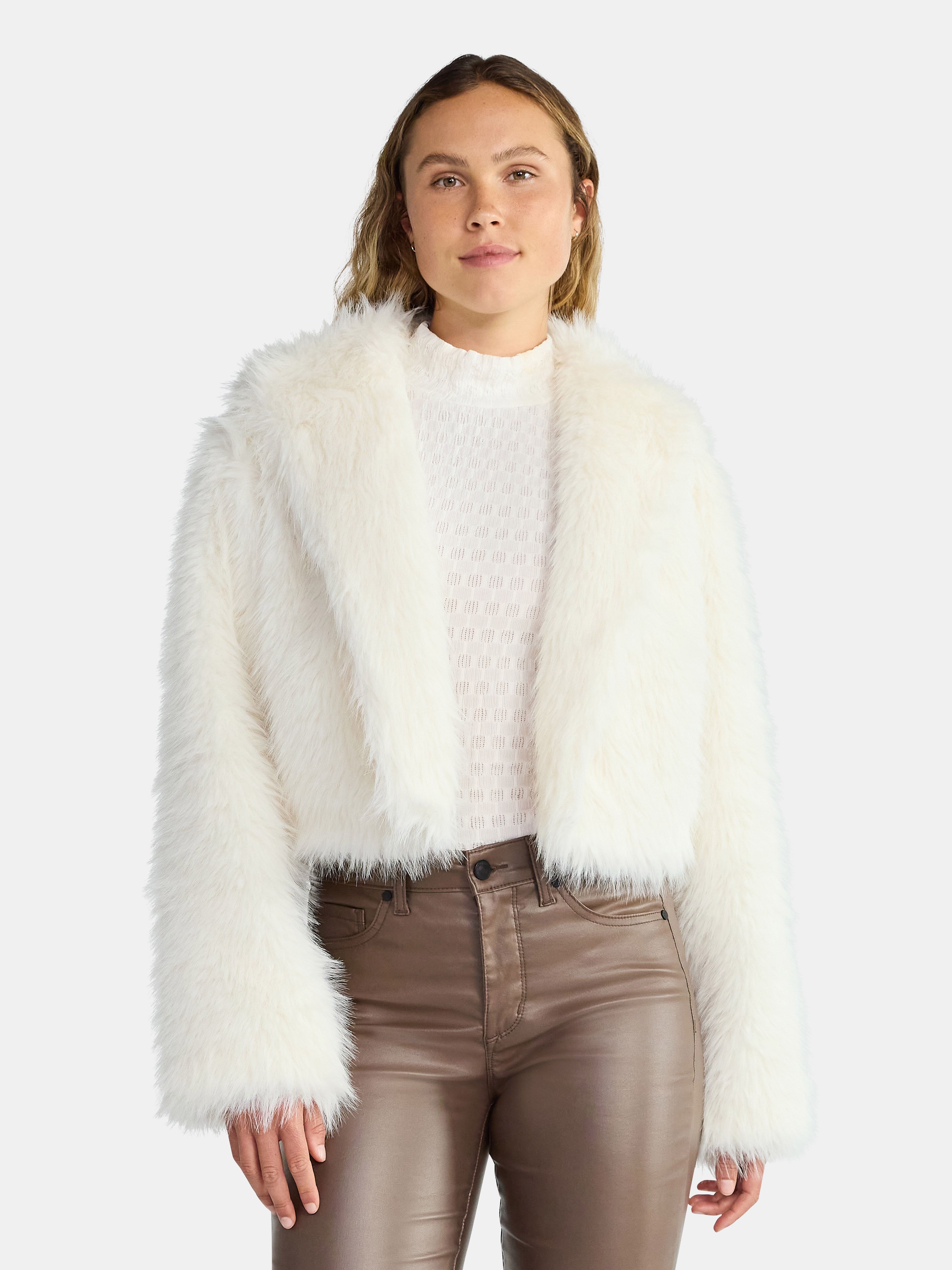 Madden NYC Women's Faux Fur Cropped Jacket, Sizes XXS-XXL