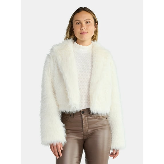 Madden NYC Women's Faux Fur Cropped Jacket, Sizes XXS-XXL