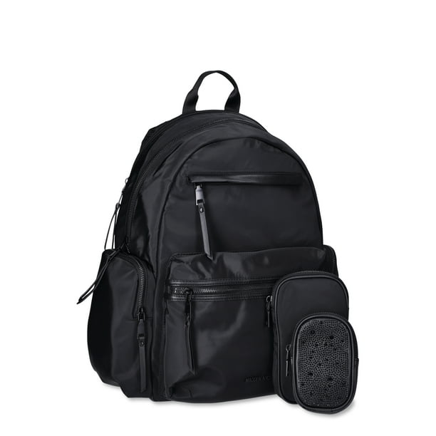 Madden NYC Girls Backpack with Pouch, Black Nylon - Walmart Madden NYC Girls Backpack with Pouch, Black Nylon - Walmart