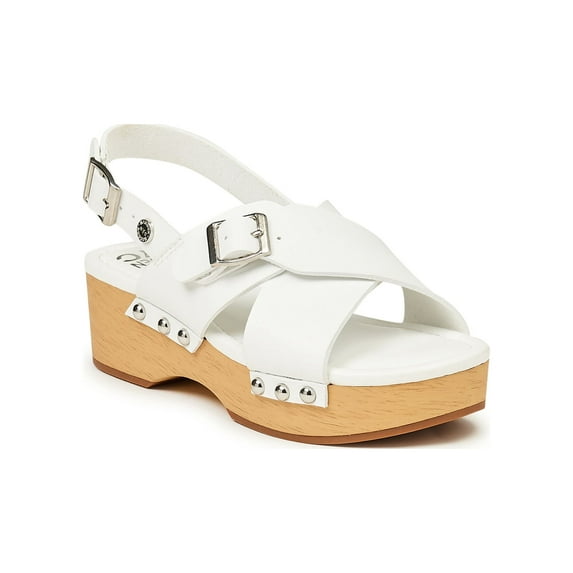 Madden NYC Girls Padded T-Bar Sandal, Medium White, 4