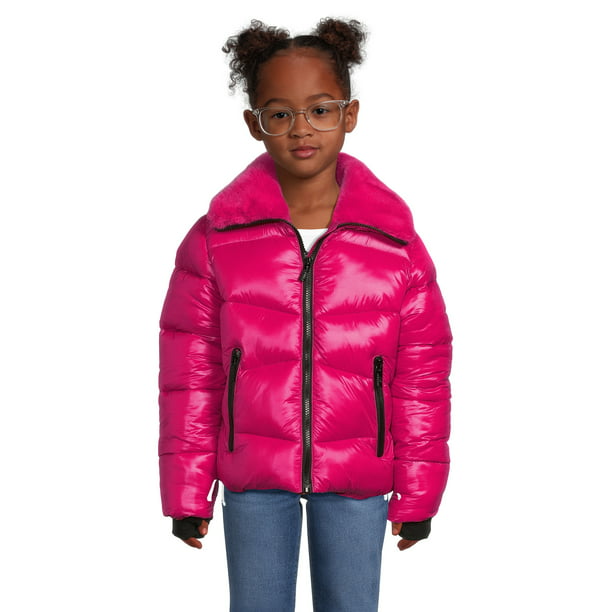 Madden NYC Girls Winter Puffer Coat with Plush Collar, Sizes 4-16 ...