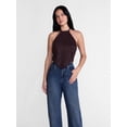 thumbnail image 1 of Madden NYC Women’s Faux Suede Hanky Hem Halter Top, Sizes XXS-XXL, 1 of 5
