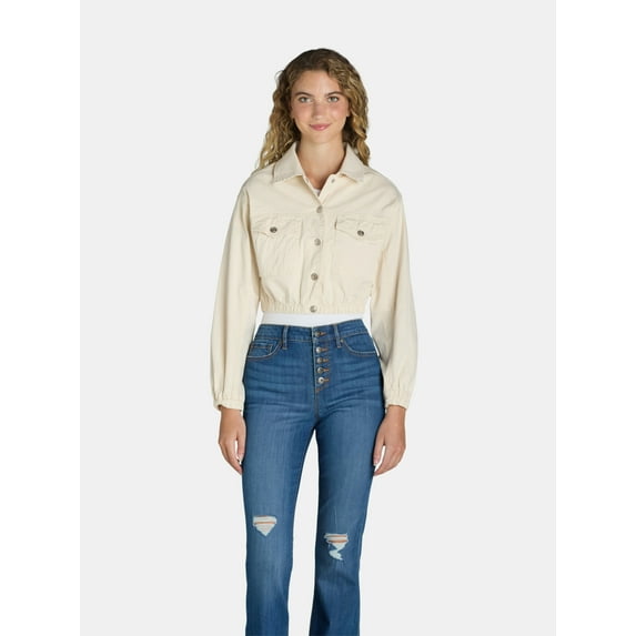 Madden NYC Juniors Crop Jacket with Long Sleeves, Sizes XXS-XXL