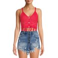 thumbnail image 1 of Madden NYC Juniors' Cropped Mixed Tank Top with Fringe, 1 of 5