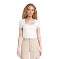 thumbnail image 1 of Madden NYC Juniors’ Cropped Square Neck Top, Sizes XS-XXXL, 1 of 5