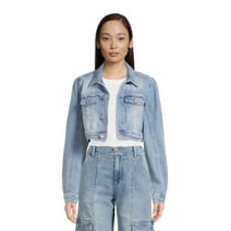 Madden NYC Juniors Cropped Trucker Jacket, Sizes XS-XL