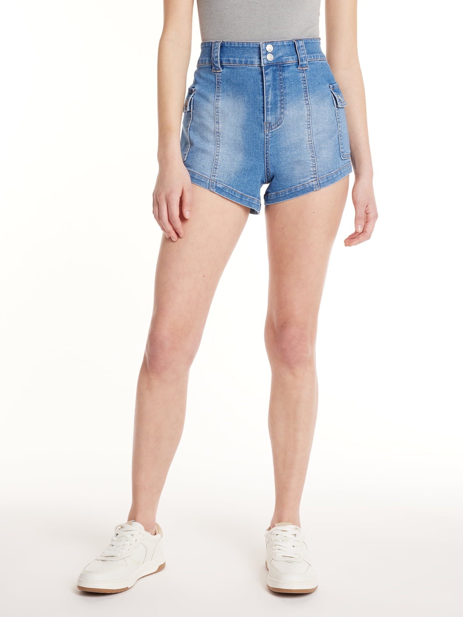 Shorts NYC Taille XL Pour Femme - Imprimé Carreaux - Noir - Polyester - Occasion Très Bon État