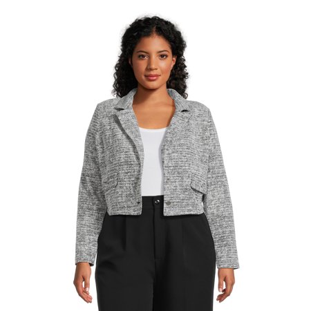 Madden NYC Juniors Plus Cropped Blazer, Sizes 1X-4X