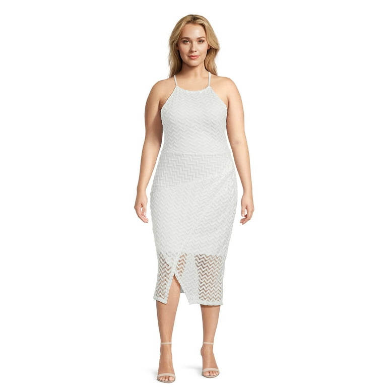Junior plus top size white dresses