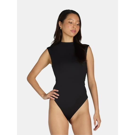 Madden NYC Juniors Ruched Mock Neck Bodysuit, Sizes XXS-XXL