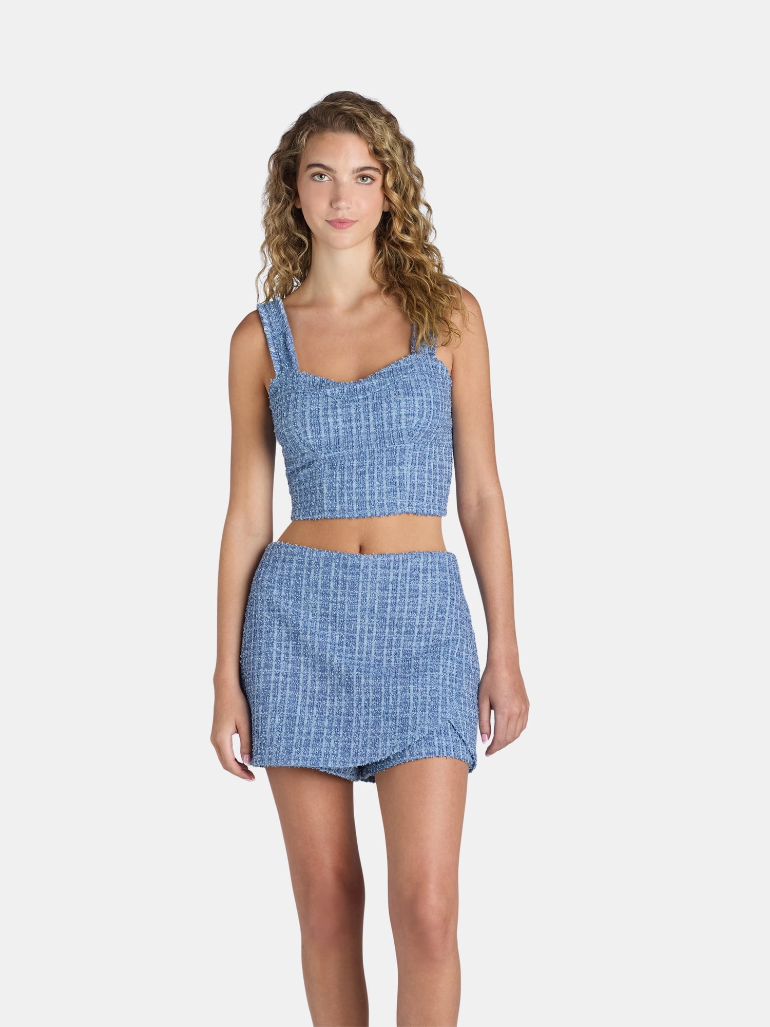 Madden NYC Juniors' Sleeveless Boucle Top, Sizes XXS-XXL Madden NYC Juniors' Sleeveless Boucle Top, Sizes XXS-XXL