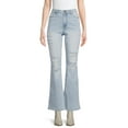thumbnail image 1 of Madden NYC Juniors' Super High Rise Flare Jeans, 1 of 6