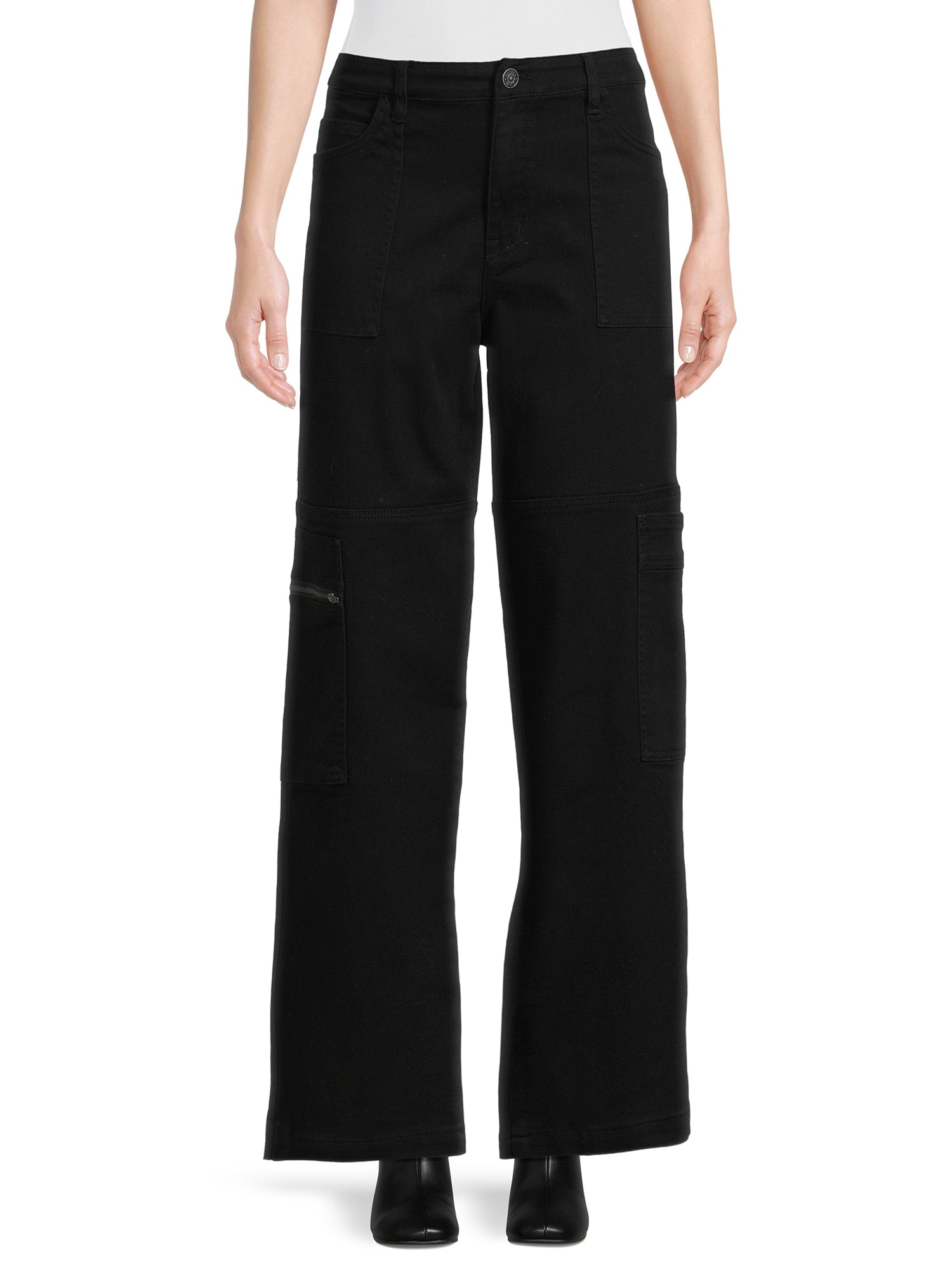 Love Tree Skater Pants - High Rise Straight Leg Cargo Pants With Drawstring Ankles