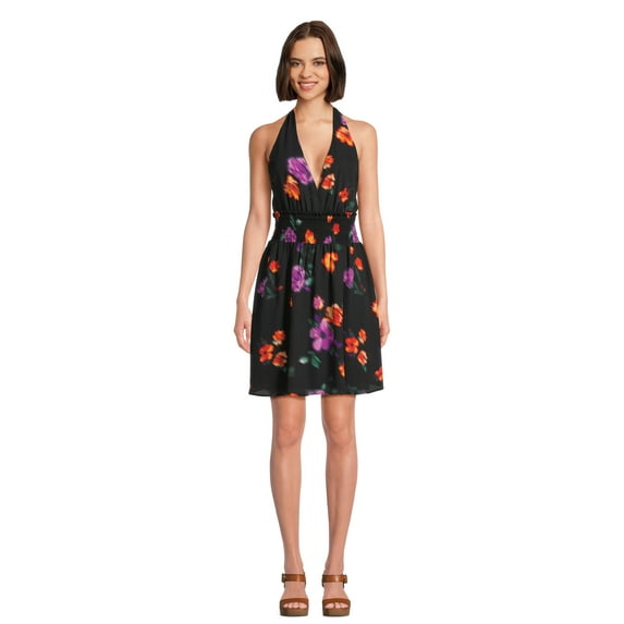 Madden NYC Juniors and Juniors Plus Woven Halter Dress, Sizes XS-4X