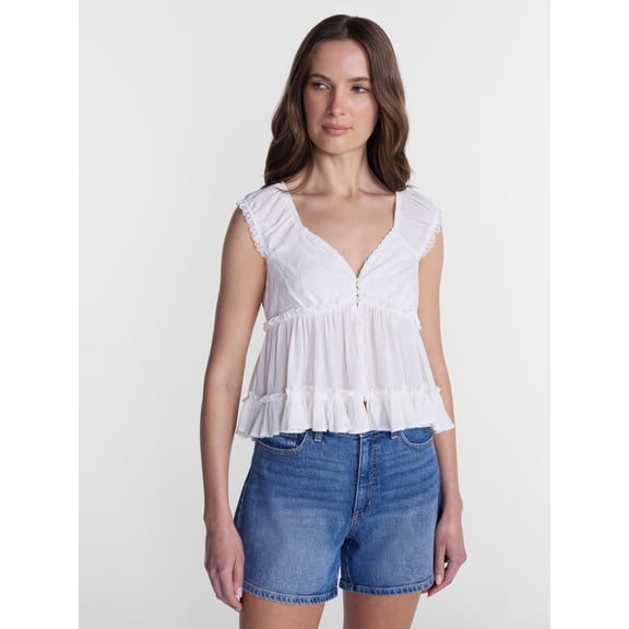 Madden NYC Women’s Lace Trim Top, Sizes XXS-XXL