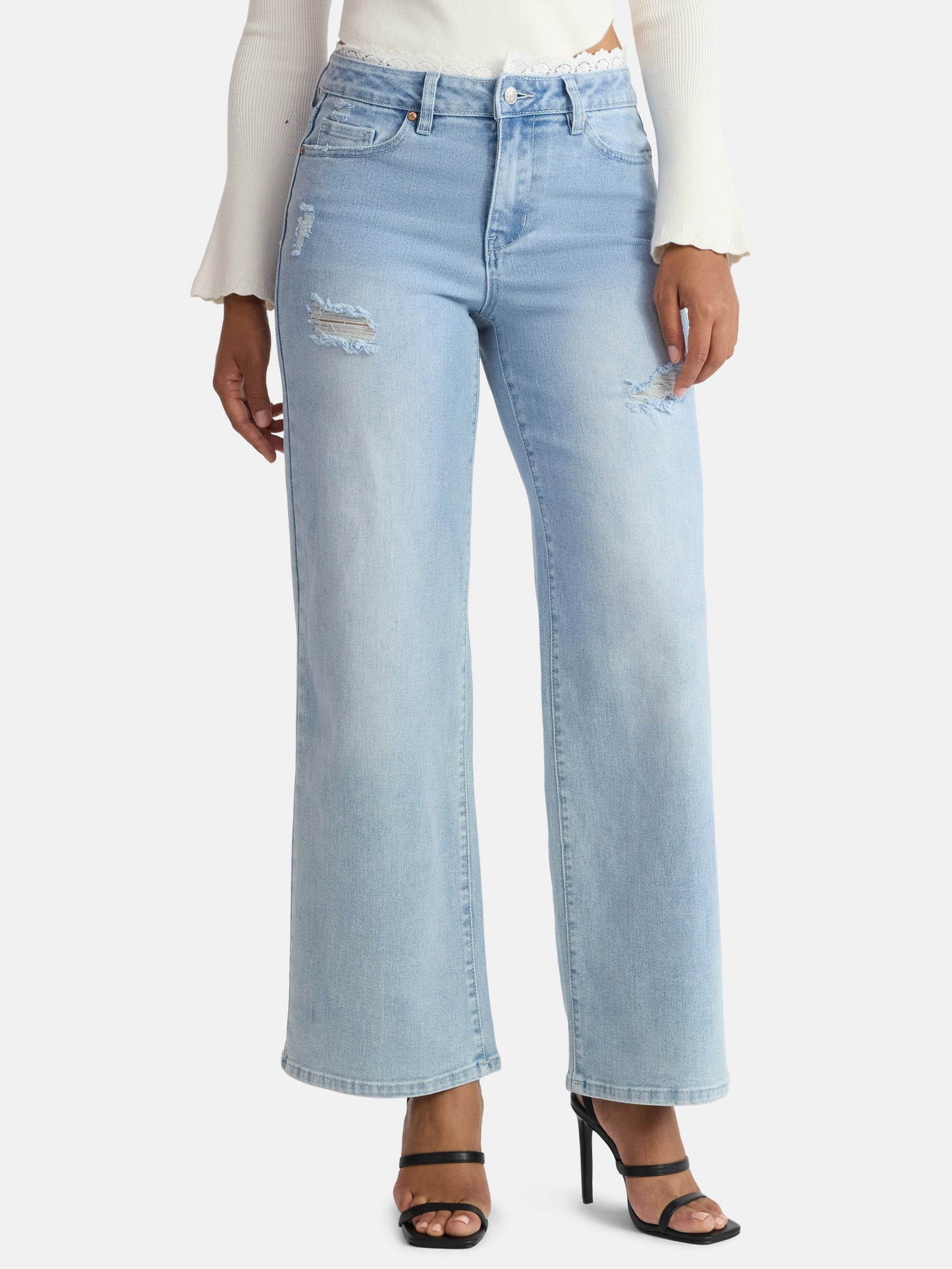 Madden NYC Women's Lace Waist Jeans, 32" Inseam, Sizes 00-18