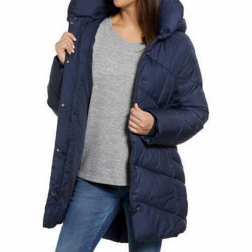 Madden NYC Ladies' Pillow Collar Coat Fully Insulated Removable Hood, Navy, XXL - image 1 of 6