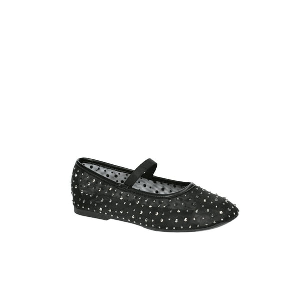 Madden NYC Little Girls and Big Girls Mesh Rhinestone Ballet Flats